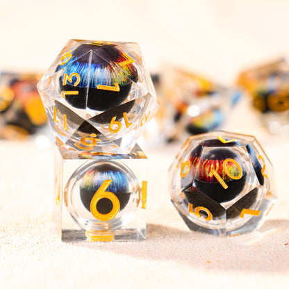Dragon Eye Liquid Core Fantasy Tabletop RPG Dice Set