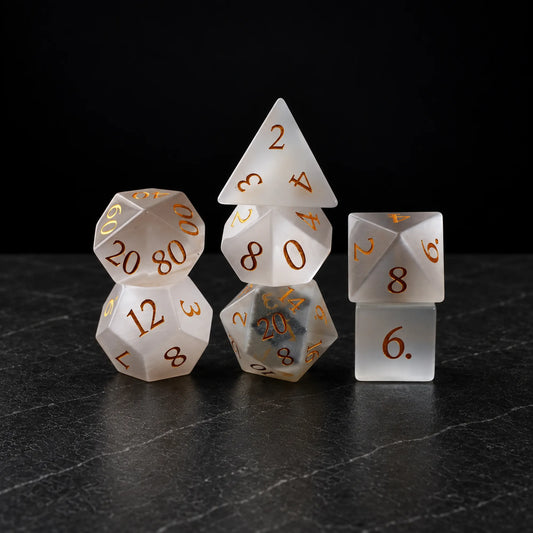 Frostbound Oracle - Gemstone Dice Set