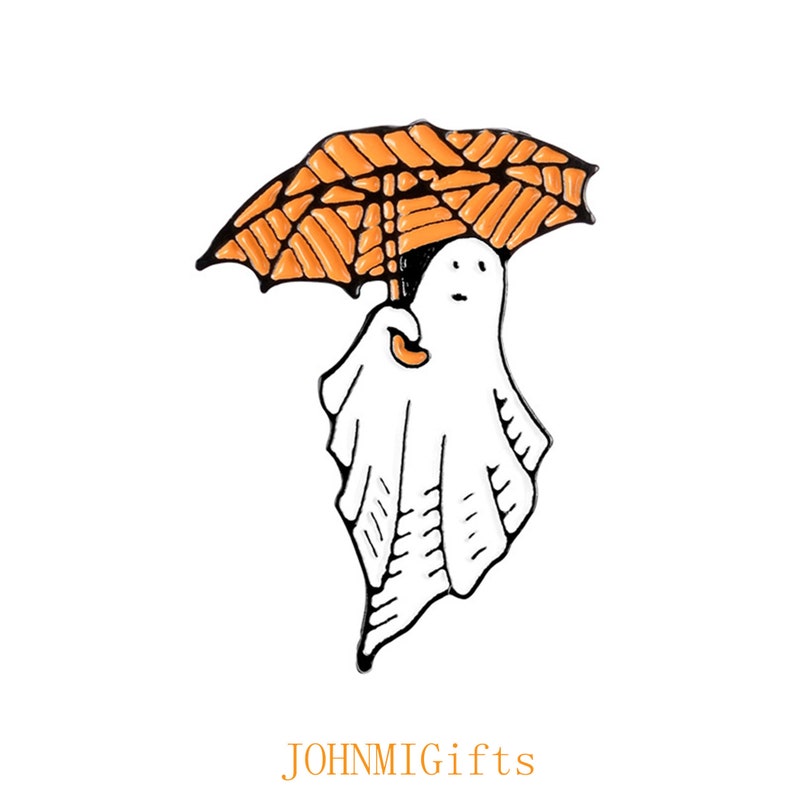 Pumpkin Ghost witch pin
