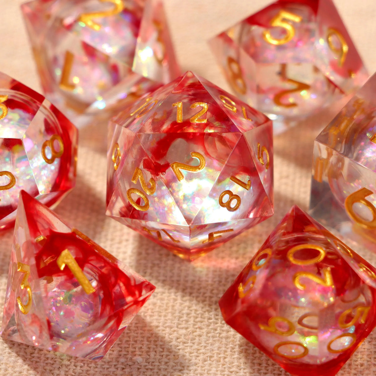 Blush Stardust Liquid Core Dice Set