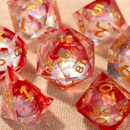 Blush Stardust Liquid Core Dice Set