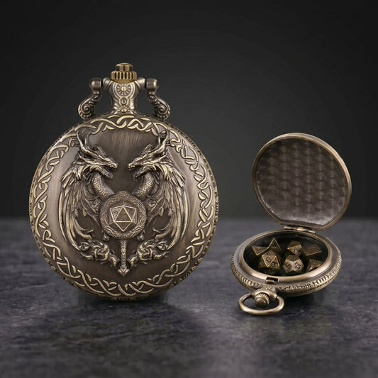 Twin Dragons Pocket Watch Dice Set