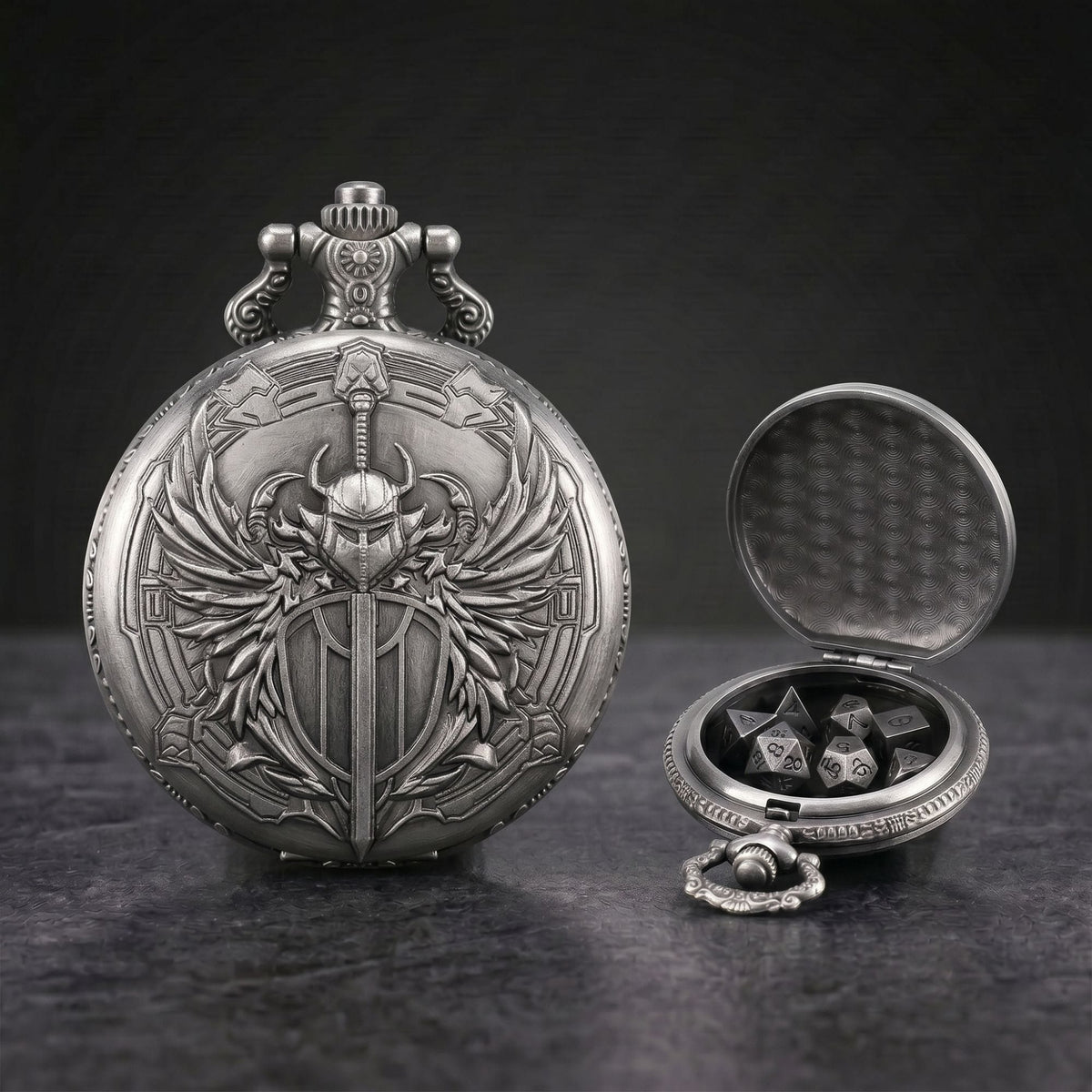 Sword with Shield Pocket Watch Dice Set