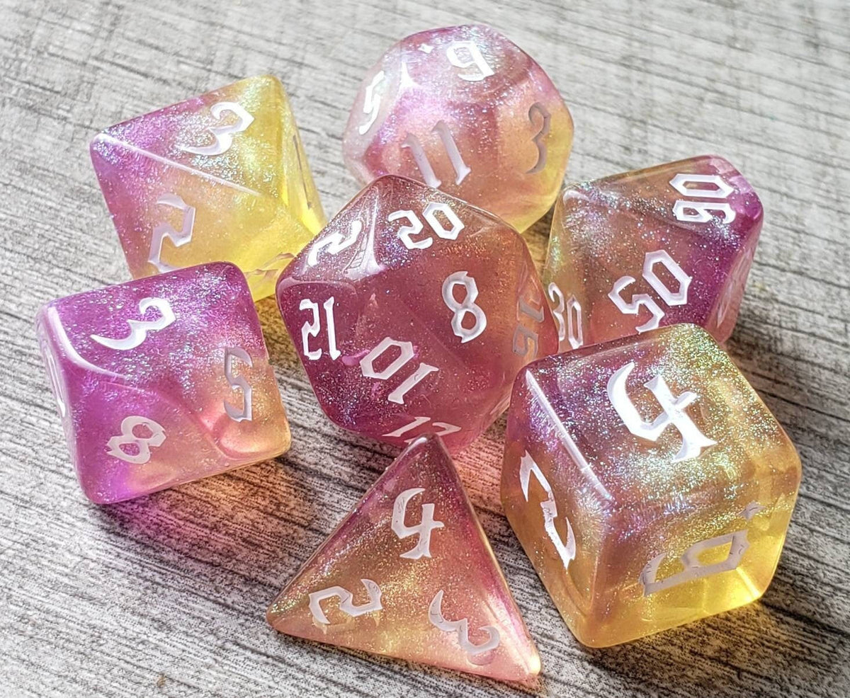 Dragonfly - Yellow & Purple Skimmer Dice Set