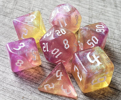 Dragonfly - Yellow & Purple Skimmer Dice Set