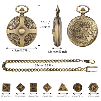 Steampunk Pocket Watch Dice Set