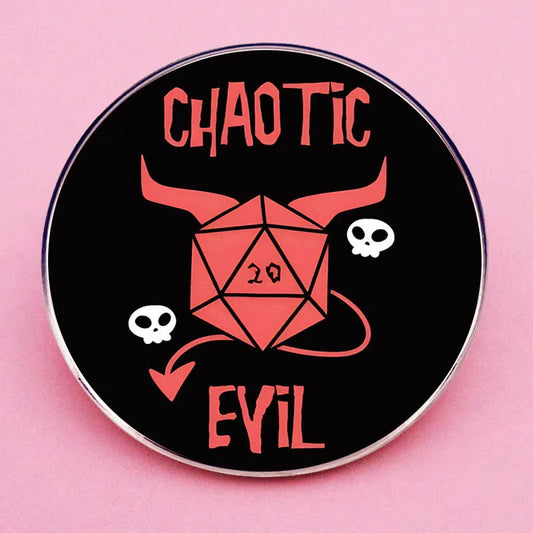 Chaotic Evil D20 Fantasy Tabletop RPG pin