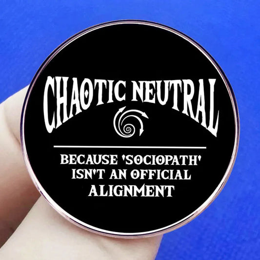 Chaotic Neutral Brooch Fantasy Tabletop RPG RPG Fantasy Tabletop RPG Game Pin