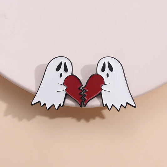 Halloween couple brooch metal badge ghost love new pin