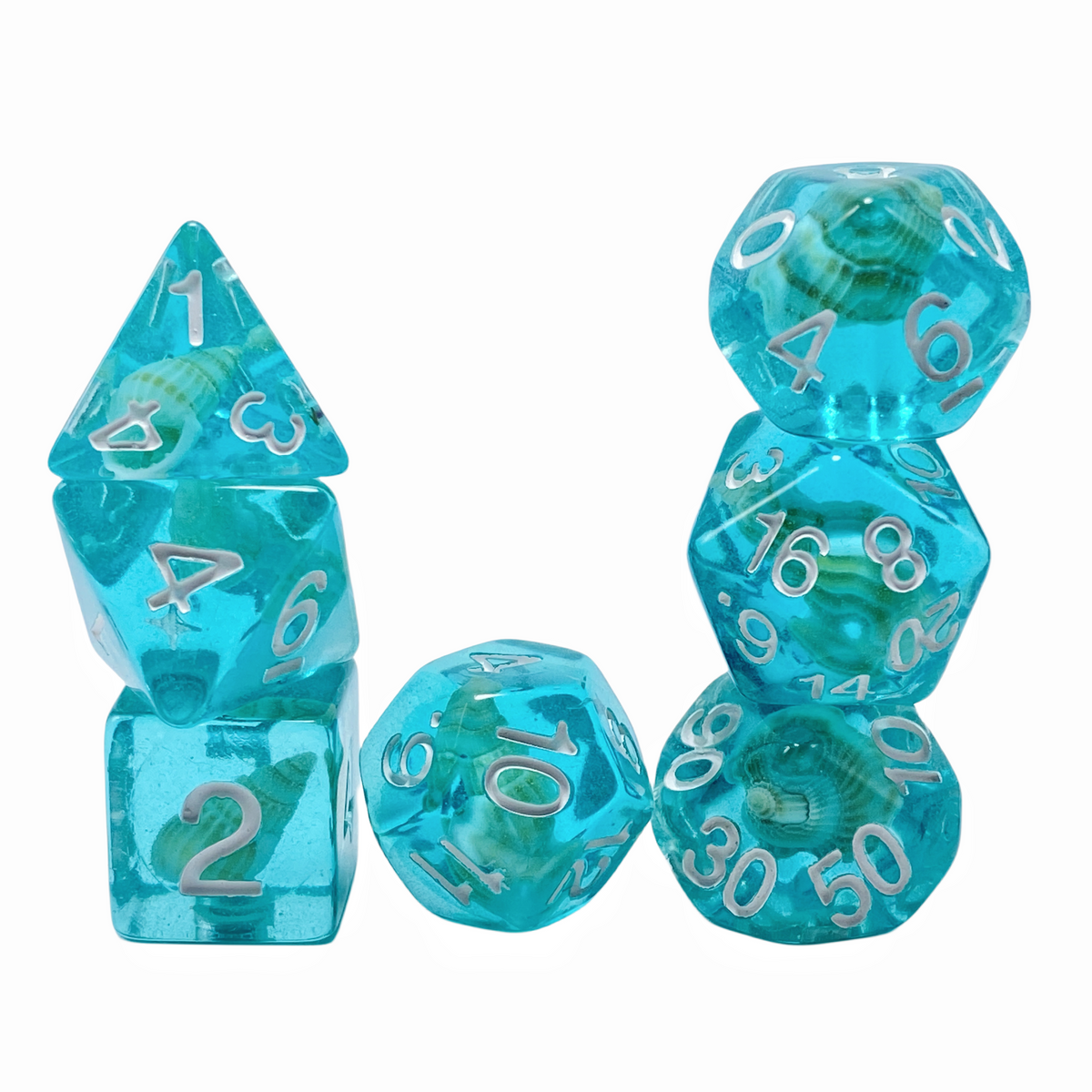 Blue Sea Snail Dice Set (Give away a random dice)