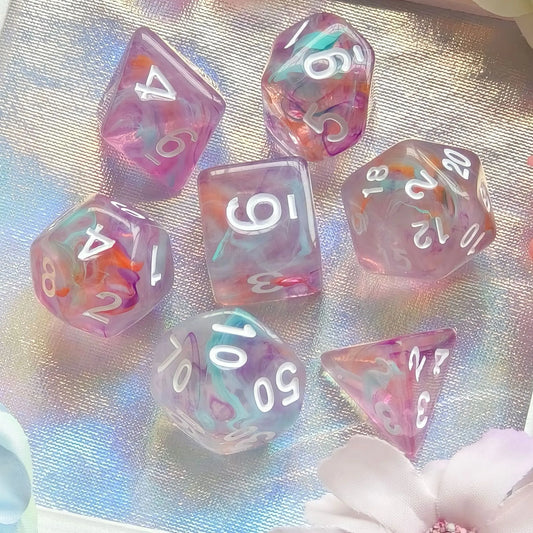 Watercolour Dice Set