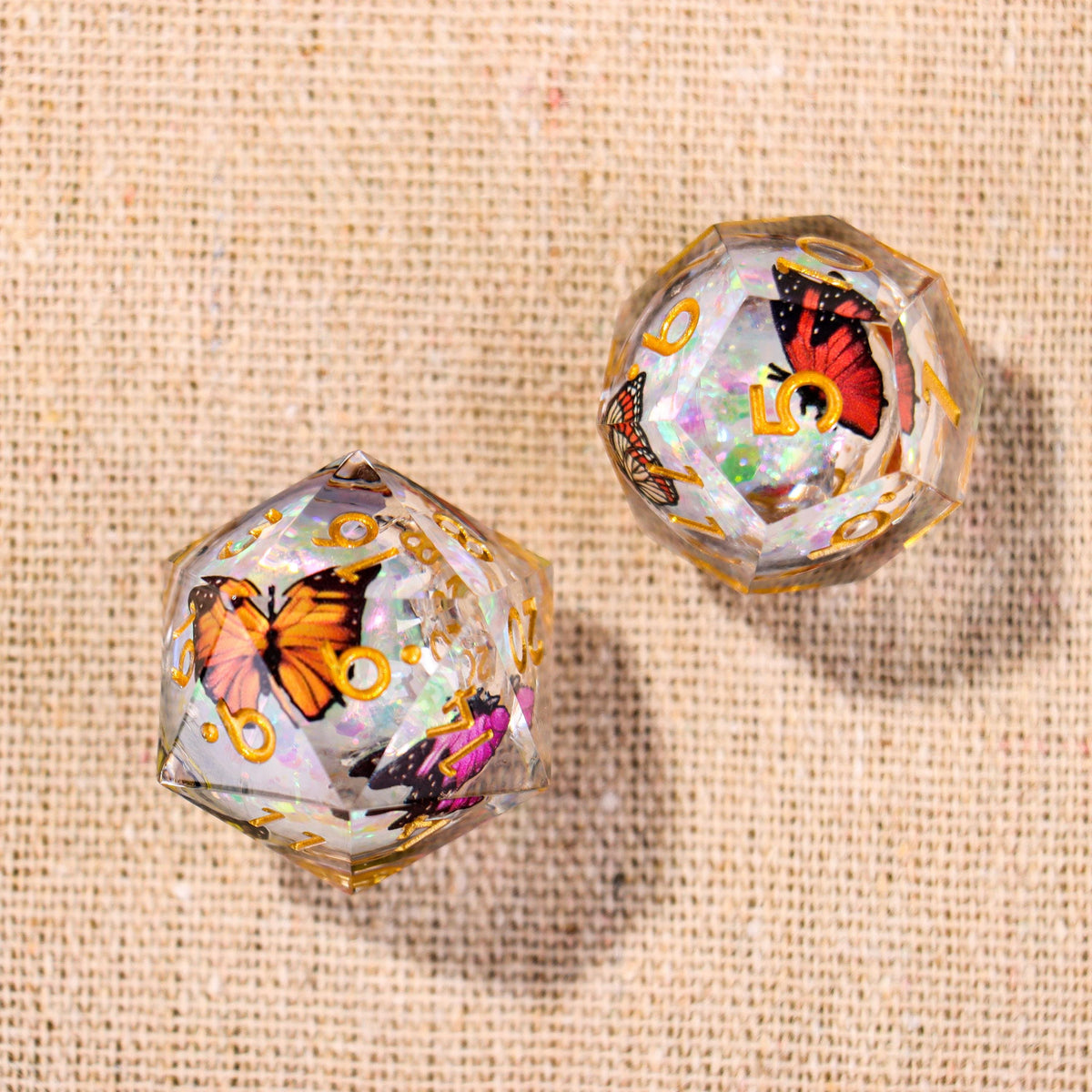 Translucent Butterfly Dice Set