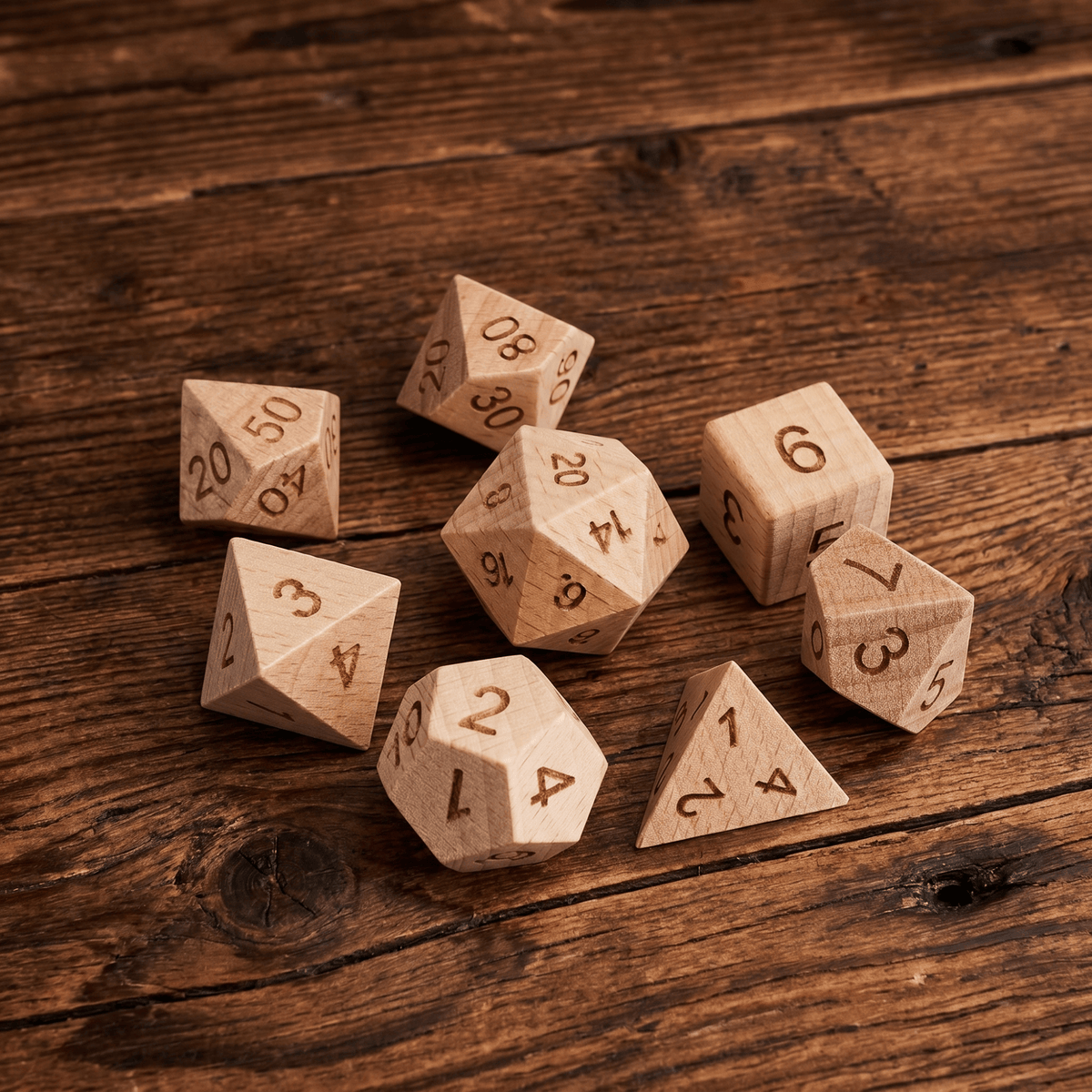 Beechwood - Wood Dice Set