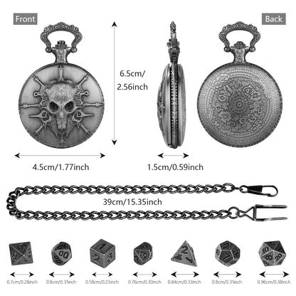 Skull Pocket Watch Dice Set