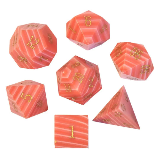 Red Malachite Gem Dice Set