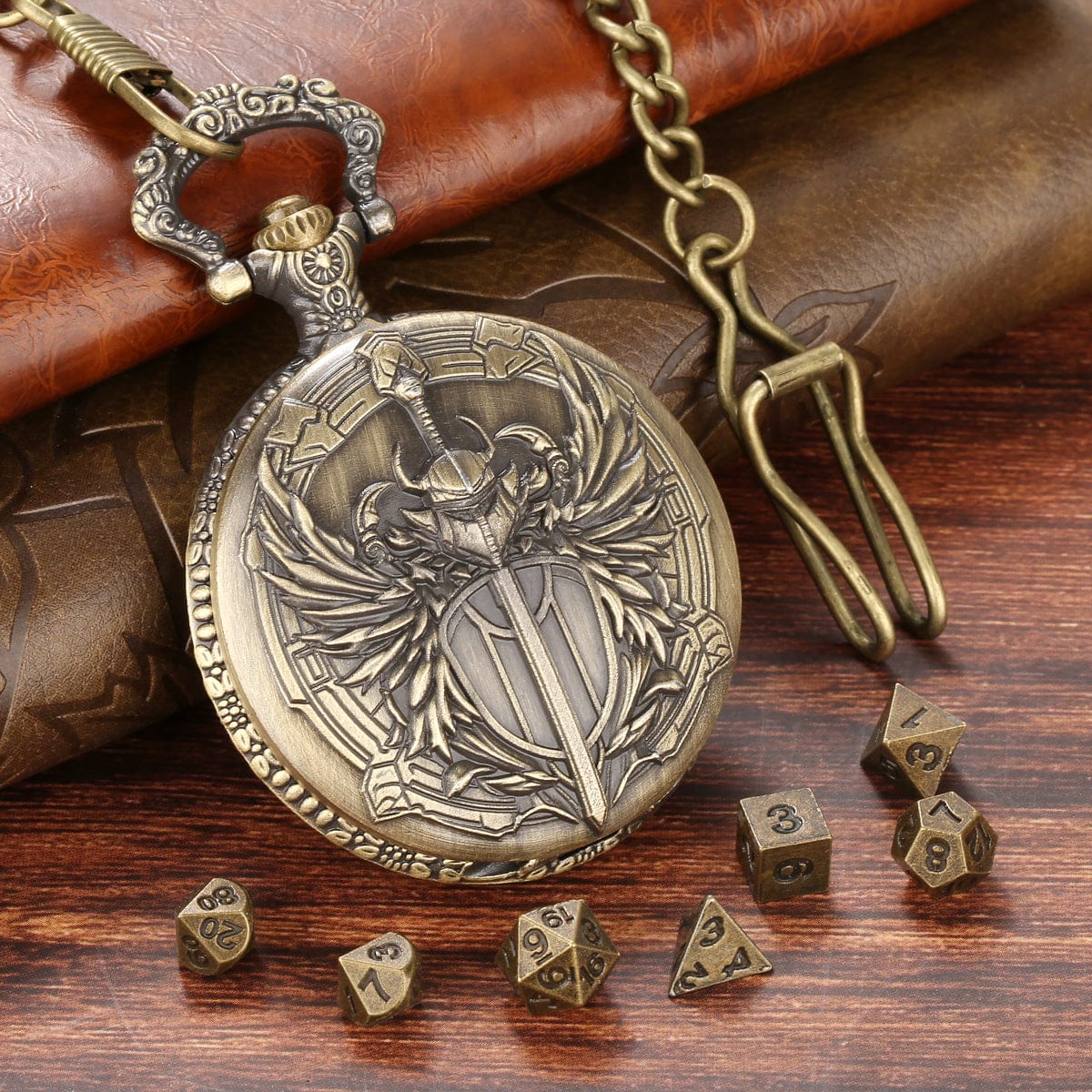 Sword with Shield Pocket Watch Dice Set