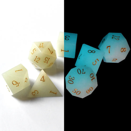 Luminous stone gemstone dice set