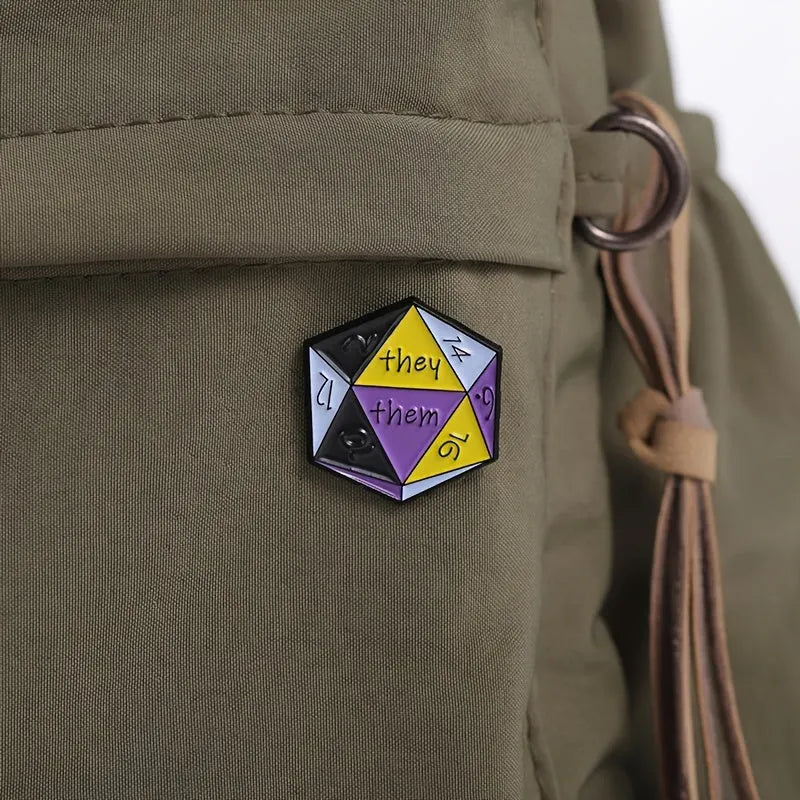 Fantasy Tabletop RPG Binary Pride Pin