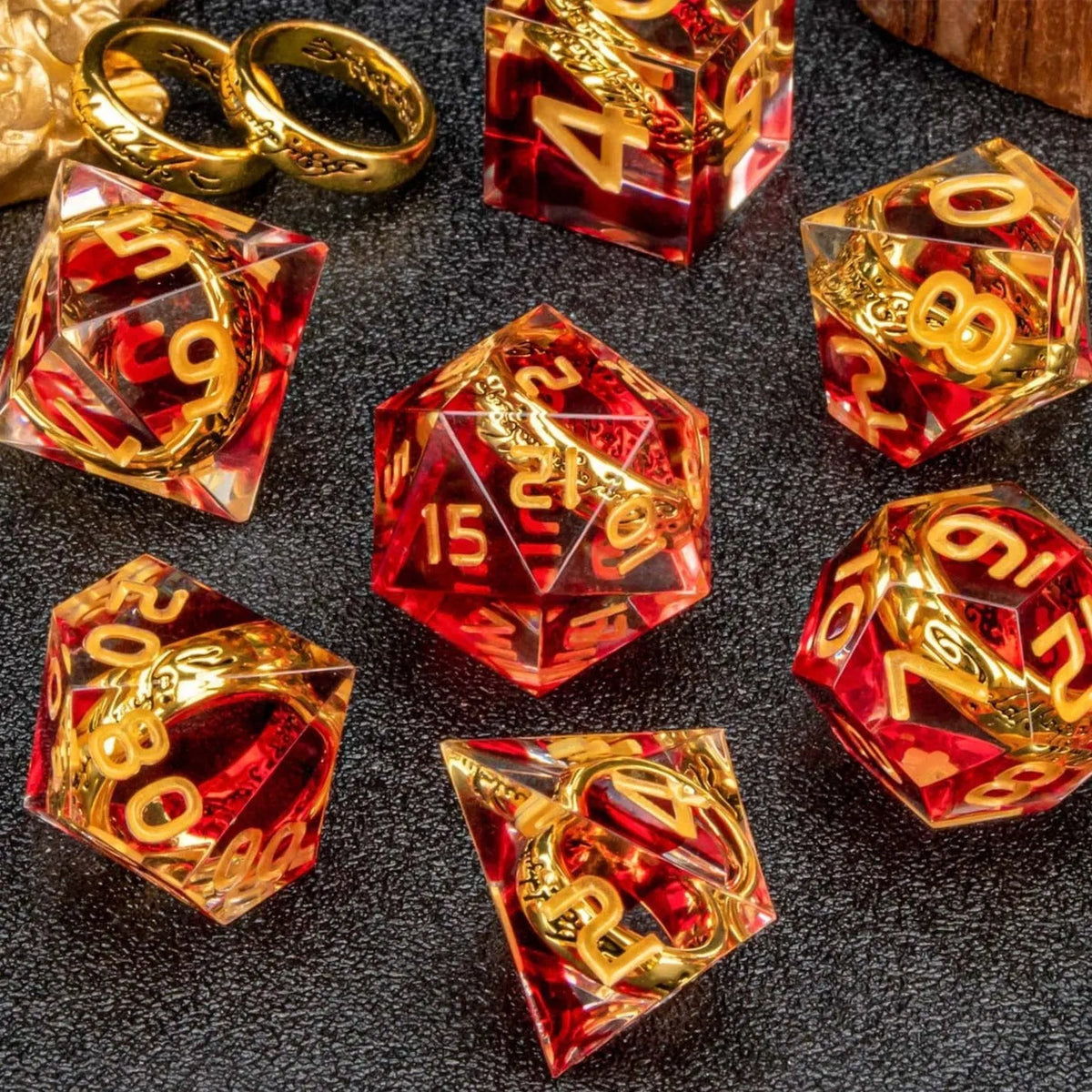 Fantasy Tabletop RPG The Rings Dice Set for Board Games