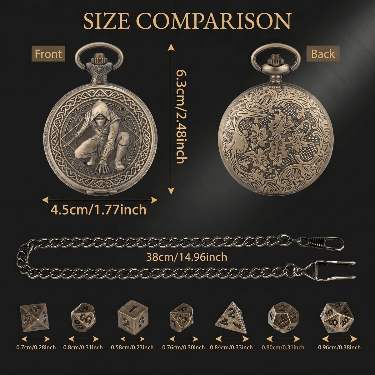 Rogue Pocket Watch Dice Set