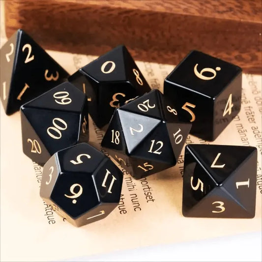 OBSIDIAN Gemstone Fantasy Tabletop RPG Dice Set