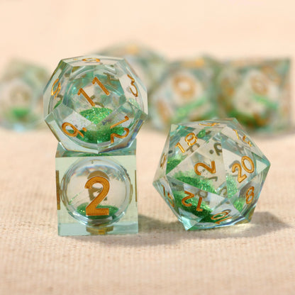 Green Shimmer Liquid Core Dice