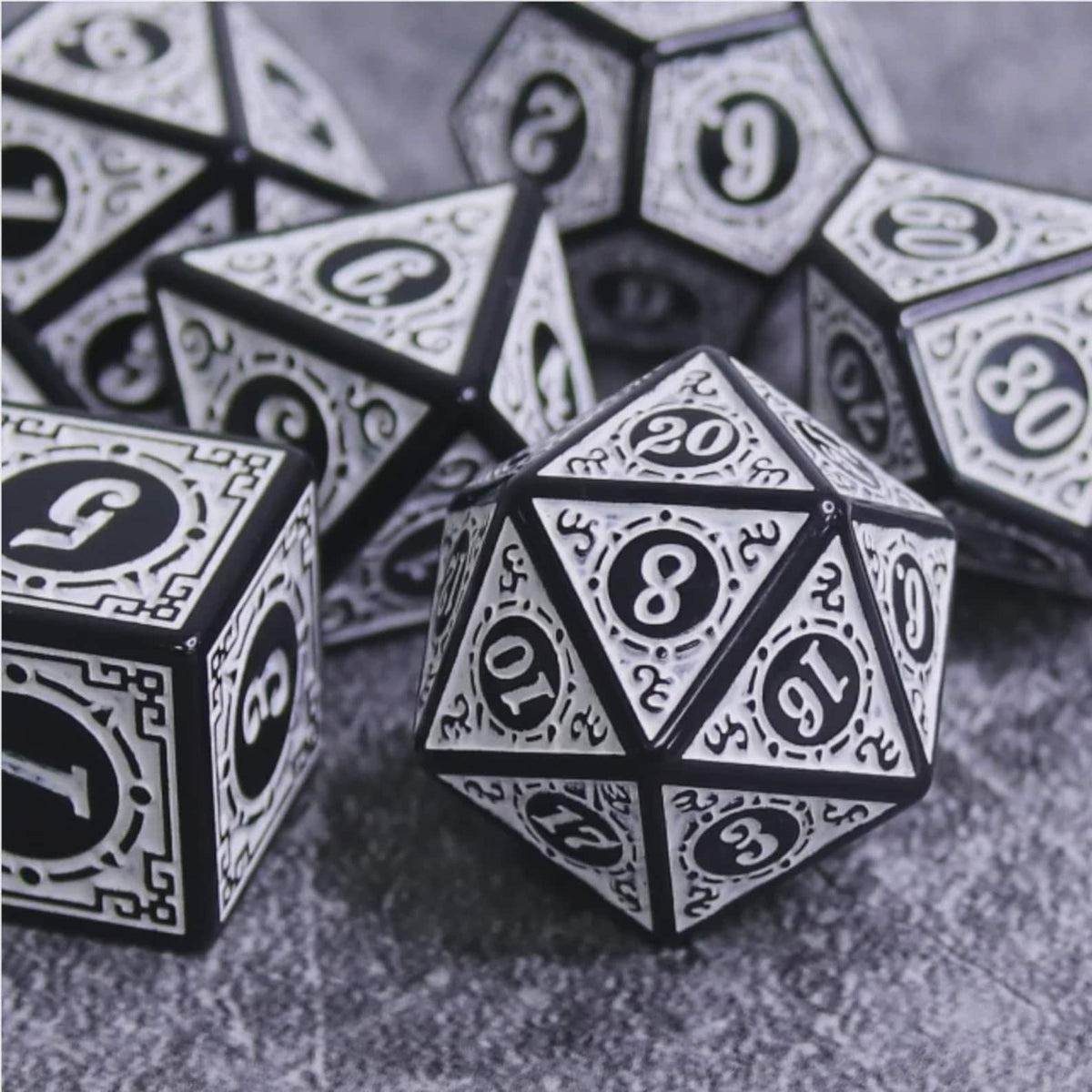 Dragonrune White Flame Dice Set
