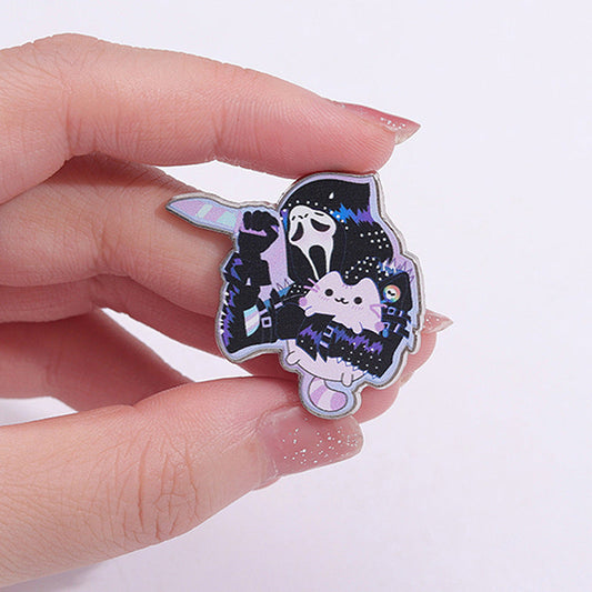 Halloween colorful ghost cute little pet pin