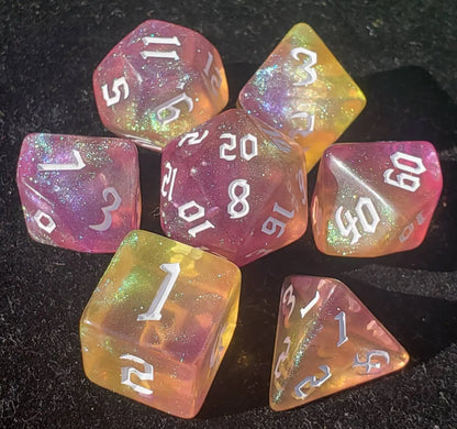 Dragonfly - Yellow & Purple Skimmer Dice Set