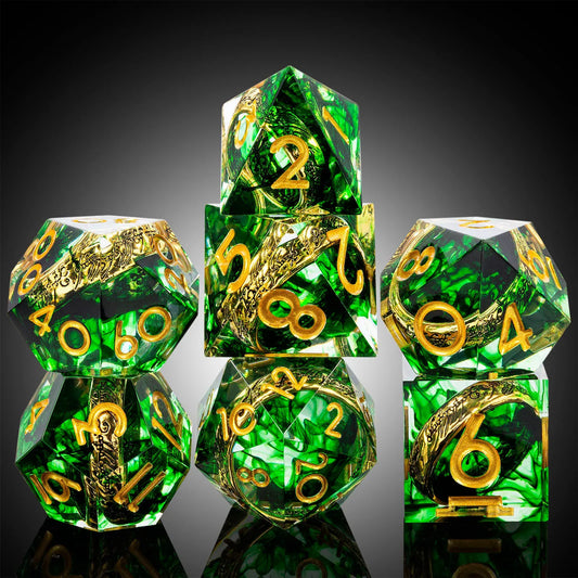 Ring of Verdant Dominion – Floating Ring Dice Set