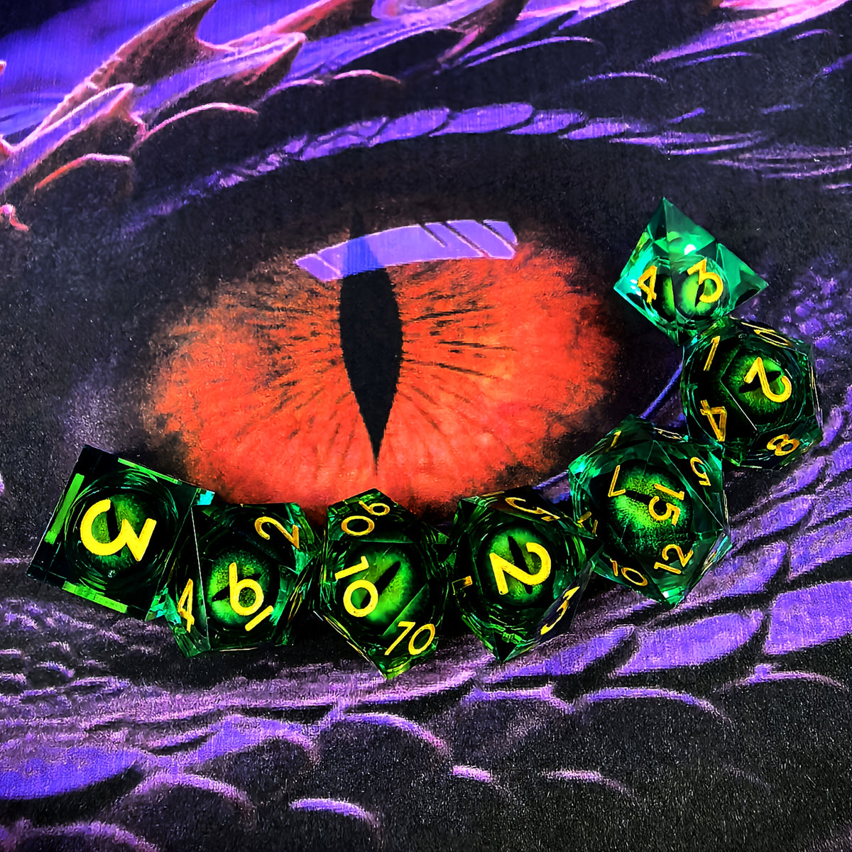 Dragon Eye Fantasy Tabletop RPG Sharp Resin Liquid Dice