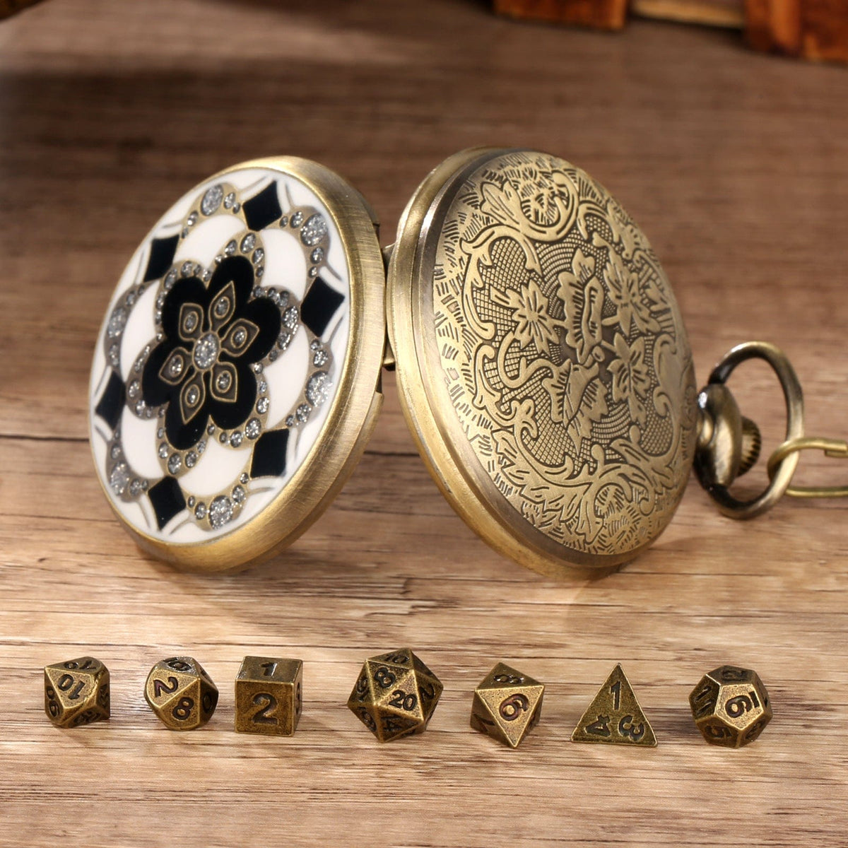 Mandala Pocket Watch Dice Set