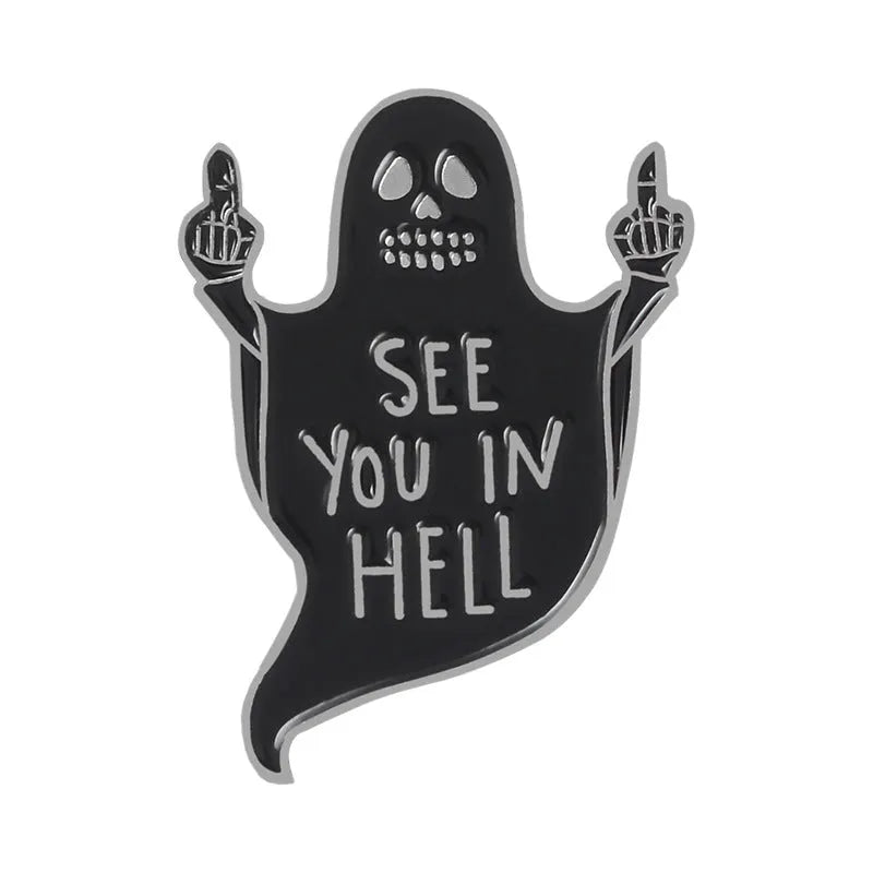 Halloween skull pin