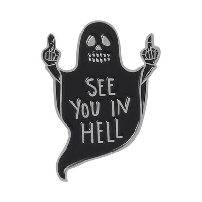 Halloween skull pin