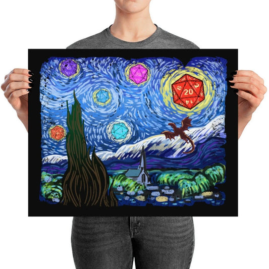 Fantasy Tabletop RPG Dice Canvas Poster