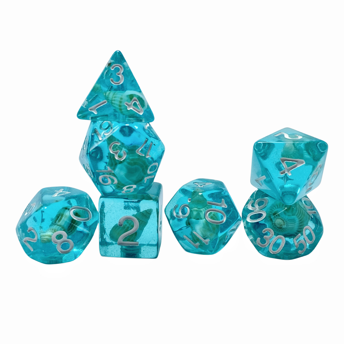 Blue Sea Snail Dice Set (Give away a random dice)