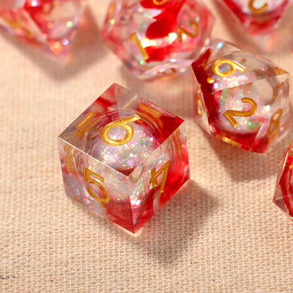 Blush Stardust Liquid Core Dice Set