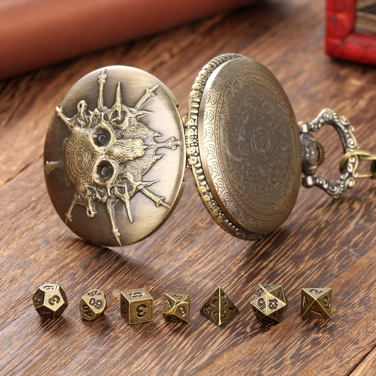 Skull Pocket Watch Dice Set
