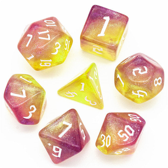 Dragonfly - Yellow & Purple Skimmer Dice Set