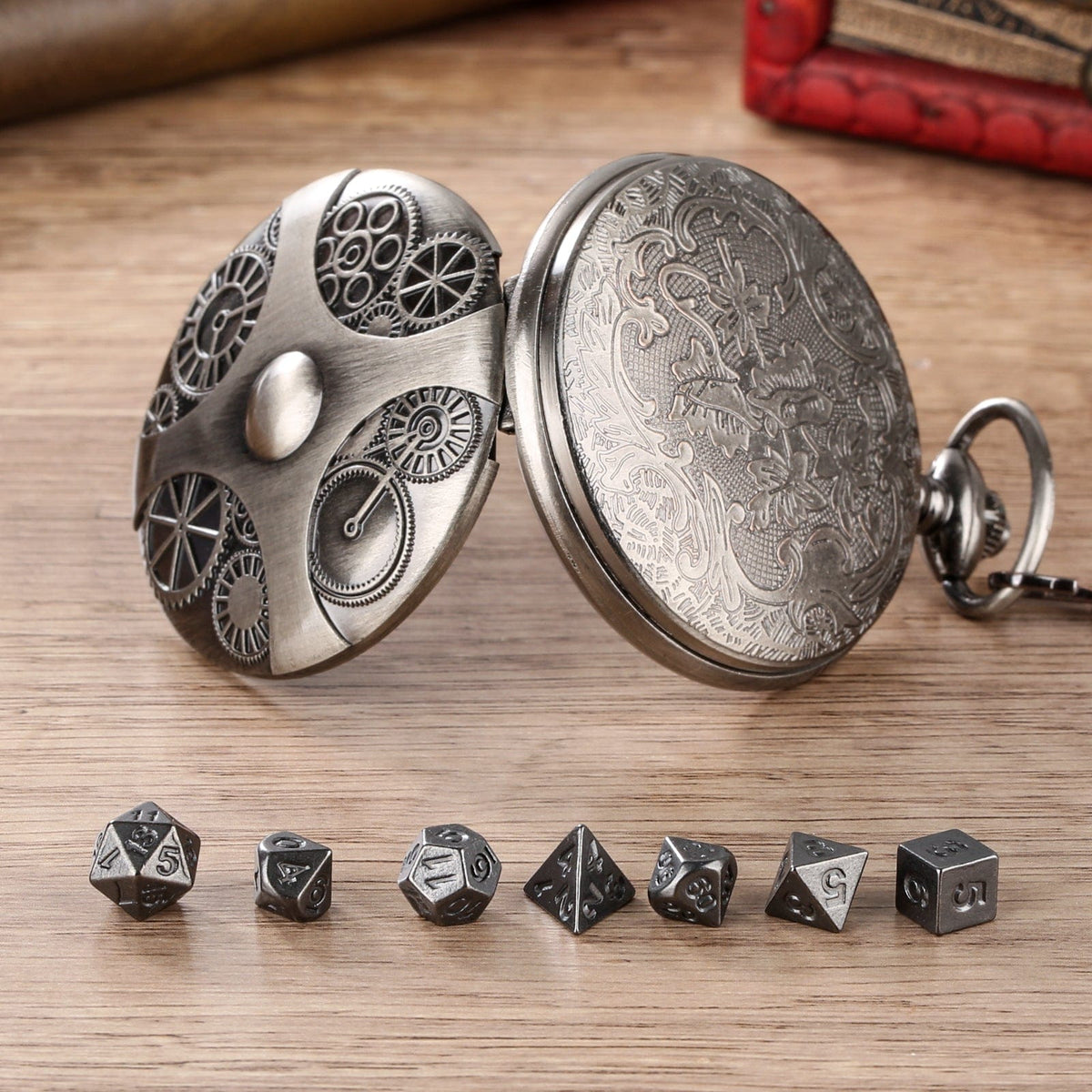 Steampunk Pocket Watch Dice Set