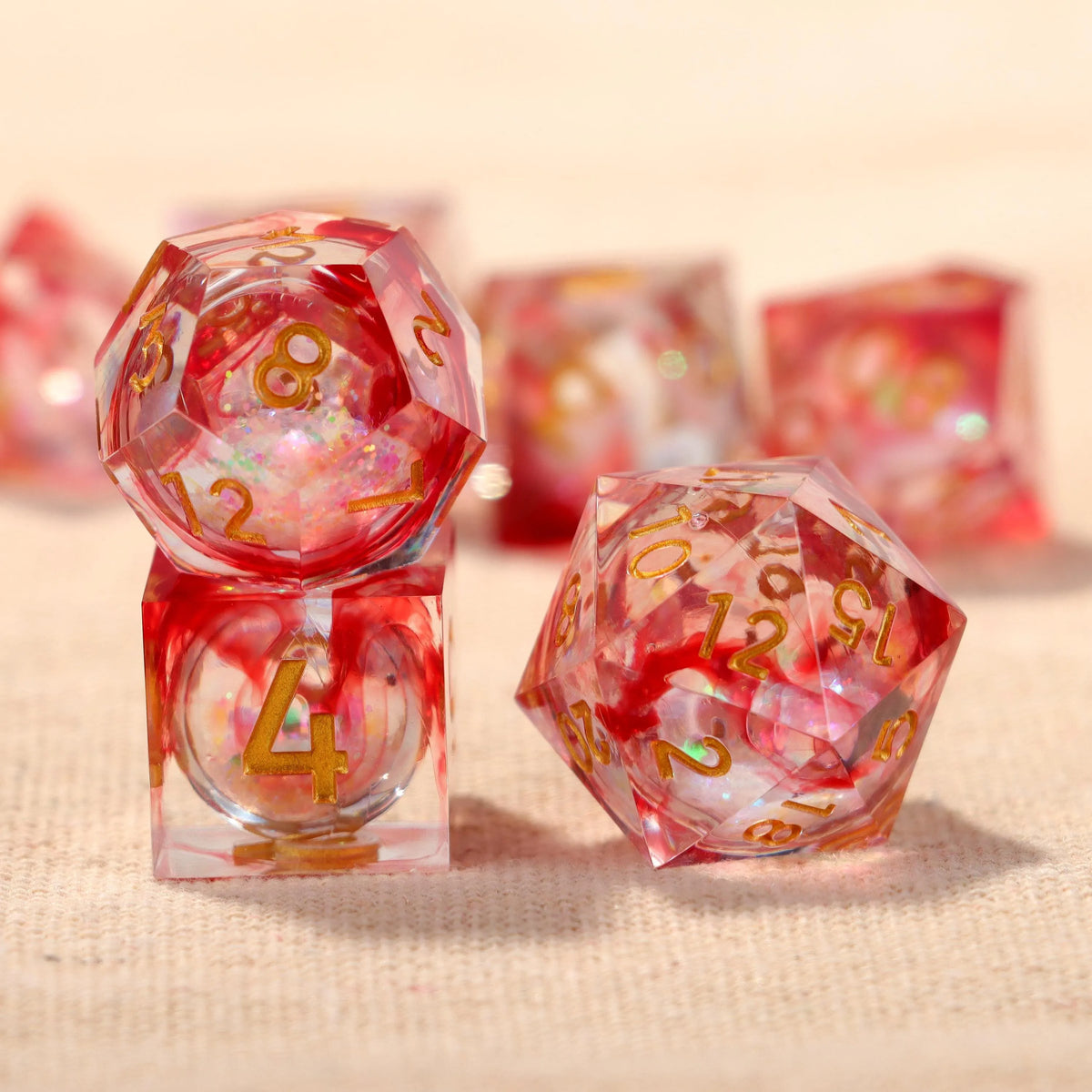 Blush Stardust Liquid Core Dice Set