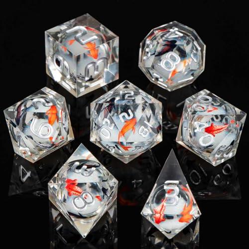 Liquid Core Koi Fish Fantasy Tabletop RPG Dice Set