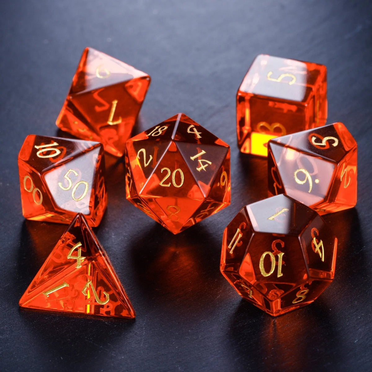 Red  Fantasy Tabletop RPG Dice Set