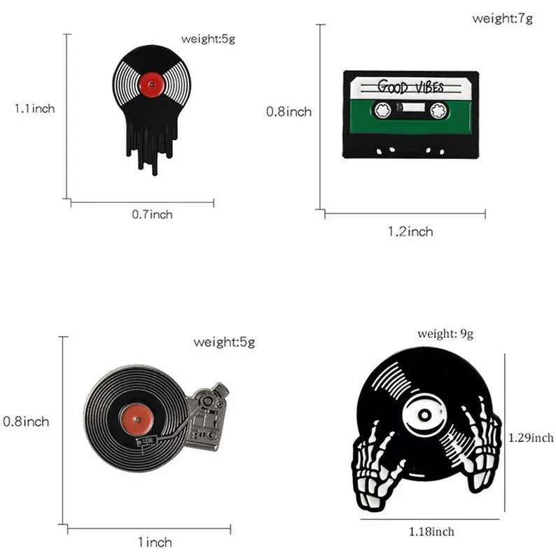 Record Brooch Pin