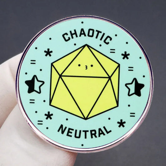 D&D Fantasy Tabletop RPG Badge "Cute Chaotic Neutral" Enamel Pin Brooch Gifts for Geeks