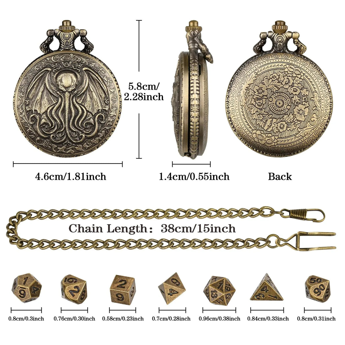 KRAKEN RELIC POCKET WATCH DICE SET