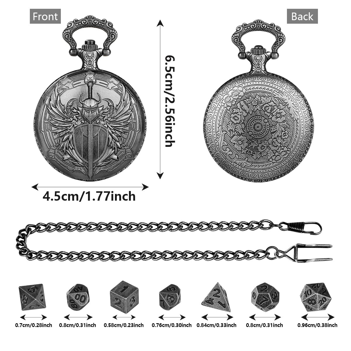 Sword with Shield Pocket Watch Dice Set