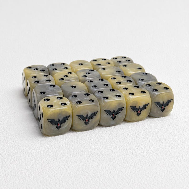 Bone White Sci Fi Resin Dice