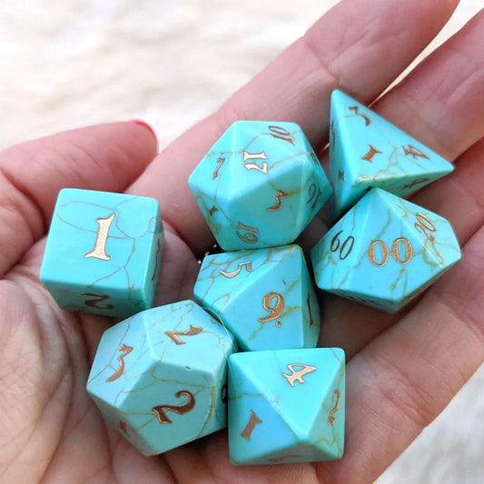 Gemstone Dice Turquoise Dice Set