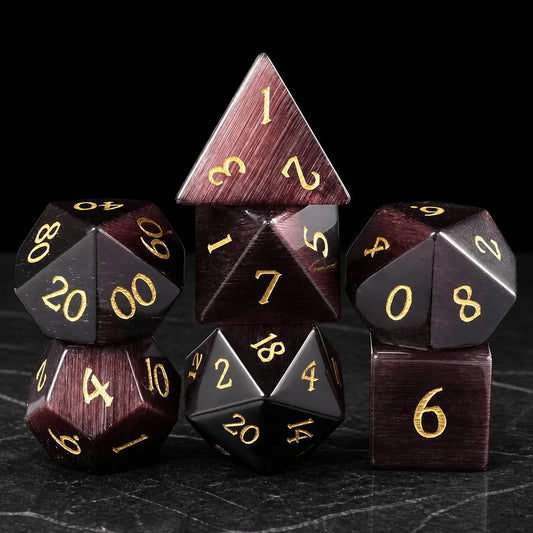 Crimson Eclipse - Gemstone Dice Set
